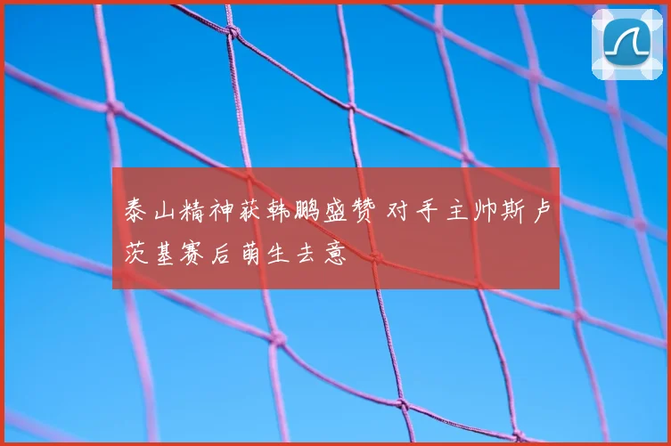 泰山精神获韩鹏盛赞 对手主帅斯卢茨基赛后萌生去意